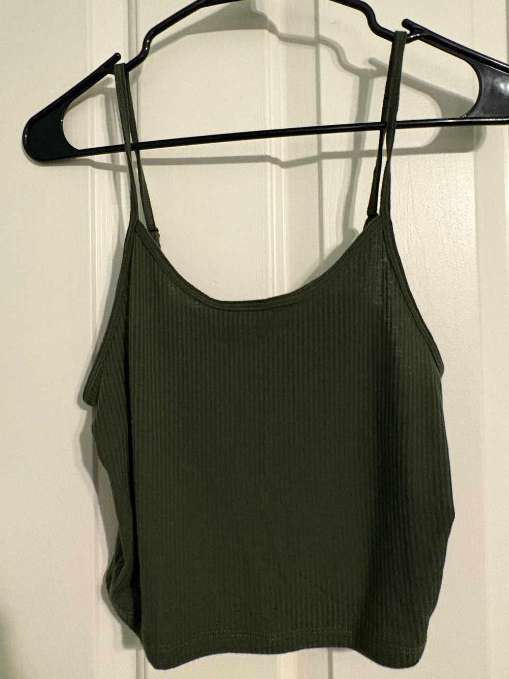 Ribbed Olive Green Spaghetti Strap Cami